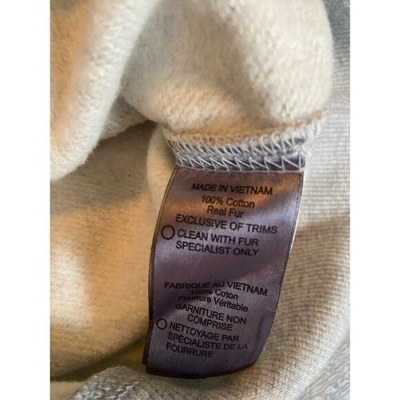 Moose Knuckles Nackawic Real Fur Graphic Oversized Sweatshirt Gray Size XS - Picture 9 of 10